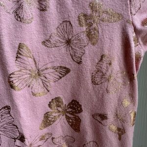 EUC The Children’s Place 5T Pink and Rose Gold Butterfly Dress